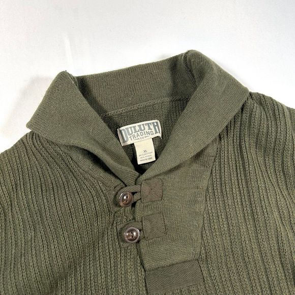 Duluth Trading Co. Wool Blend Collared Sweater Mens XL Green - Picture 4 of 7